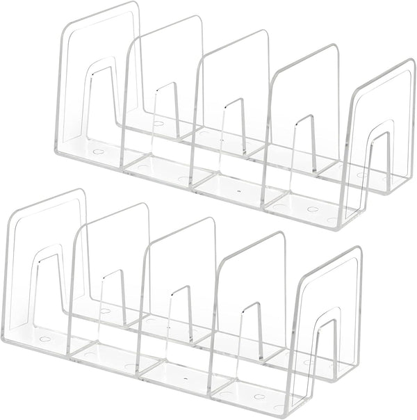 Clear Desktop Book Organizer, Creative Book Stand, Non-Acrylic Stand for Home School and Office, Divider Bookshelf (4