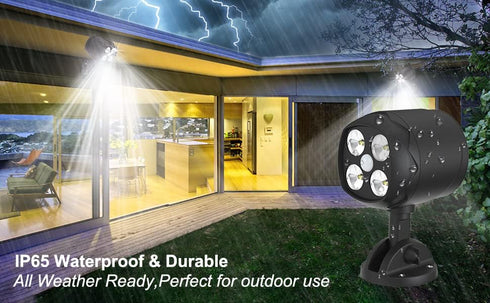 6000K 8W 600 2 Packs Motion Sensor Outdoor Lights, Battery Motion Sensor Light Outdoor, LED Spotlight Outdoor, LM