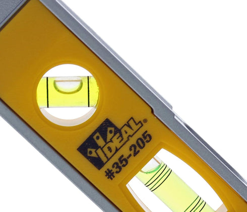 IDEAL Electrical 35-205 Torpedo Level - 9 in. Aluminum Frame with 45 Degree Miter Reading, Earth Magnets, Vial