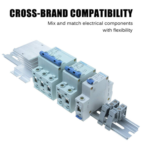 20 Piece Aluminum DIN Rails, 4 Inches Long, 35mm Wide, 7.5mm High, Extra Premium Screws Included for Hardware