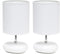 Simple Designs LT2005-WHT Stonies Small Stone Look Desk Bedside Table Lamp, 1