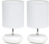 Simple Designs LT2005-WHT Stonies Small Stone Look Desk Bedside Table Lamp, 1