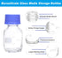 PATIKIL 6 Pack Reagent Media Storage Bottles, 50ml Borosilicate Glass Graduated Round Bottles