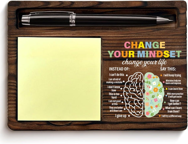 QODMGD Inspirational Growth Mindset Sticky Note Holder Mental Health Gifts Change Your Mindset