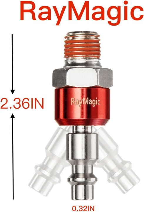 Industrial-Grade 1/4" Swivel Air Plug, 2-Pack 360 Swivel Steel Red Electrophoresis Plug, 1/4-Inch NPT Male