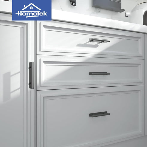 HOMOTEK 4 Pack Self-Adhesive Sliding Closet Door Handles, Instant Self-Stick Cabinet Drawer Handles, Stick-On Kitchen