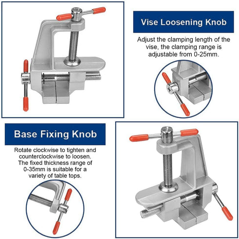 Mini Jeweler Table Clamp, Small Hobby Bench Vise for Woodworking and Metalworking Crafts