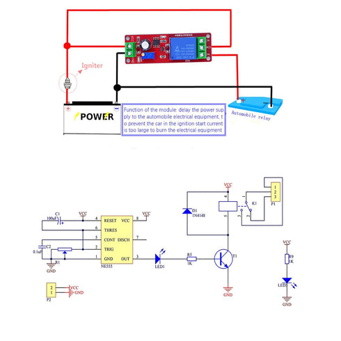 10PCS DC 12V NE555 Delay Timer Relay Switch Module, Adjustable 0-10 Seconds Constant Current Regulator Timer Delay