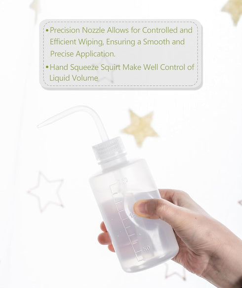 Melphoe 3Pcs 250ml Tattoo Wash Bottle Squeeze, Plastic Squeeze Medical Lab Washing Bottle, White