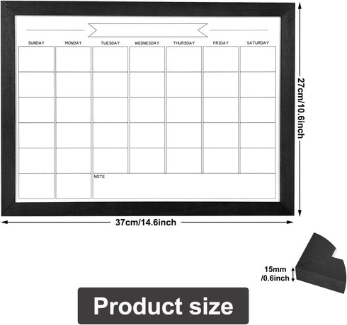 TORASO Dry Erase White Board & Monthly Calendar Board, Magnetic Whiteboard for Wall, Hanging Board for Office, Home
