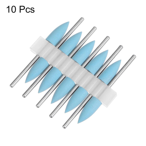 10pcs Rubber Polishing Bit Silicone Buffing Wheels, 600 Grit 6mm Dia Mounted Grinding Head for Electric Grinder