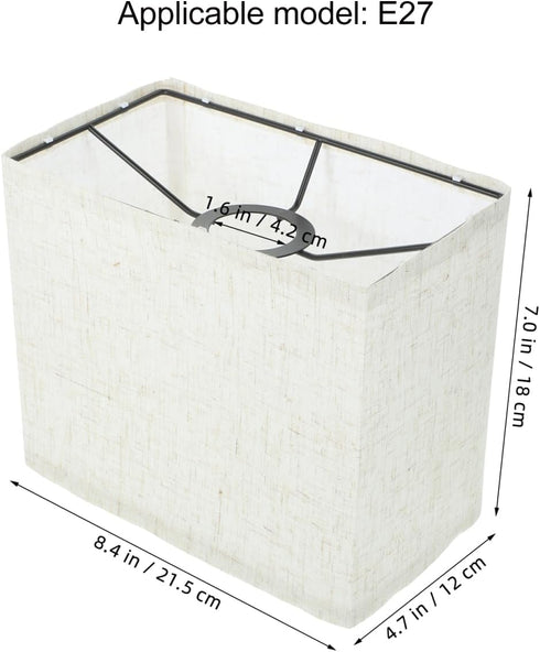 Generic Linen Lampshade Cordless Table Lamp Shade Square Lampshades for Table Lamps Linen Rectangular Lamp Shade