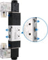 Baomain Pneumatic Solenoid Air Valve 4V230C-08 DC 24V 5 Way 3 Position Internally Piloted