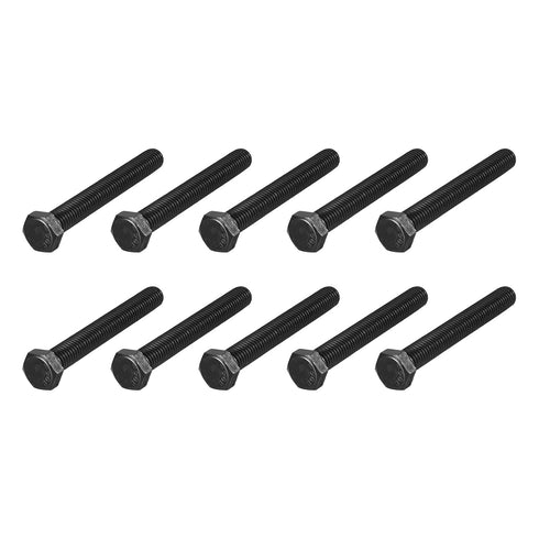Hex Bolts (1/2-13x4") 10Pcs, 304 Stainless Steel Fully Threaded Hex Head Screw Bolt for Furniture Repair, Black