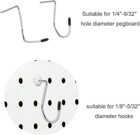 180pcs Pegboard Hook Locks, Fit for 1/4in Pegboard Hook Accessories, Security Locks for Hanging Hooks (White)