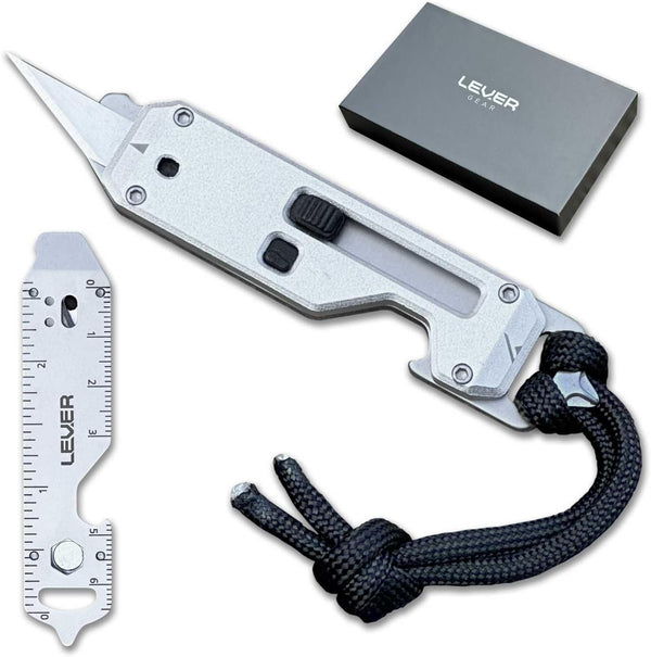 Lever Gear Edge XT - Mini Utility Knife Keychain Multitool w/ 10