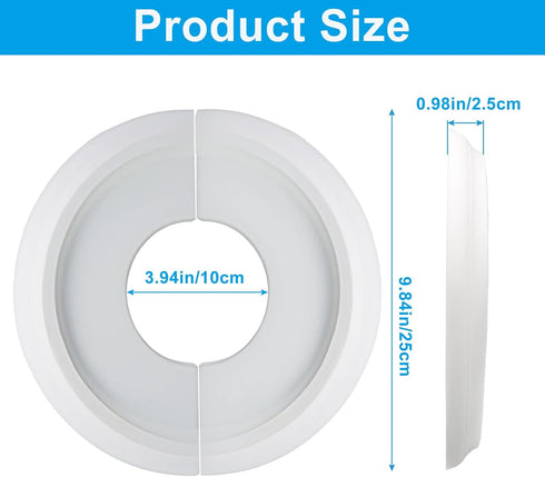 Zorfeter 10"OD 4"ID, Split Molded Ceiling Medallion x White Ceiling Fan Cover Plate Light Fixtures Trim