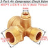 Solid Brass 3-Port Air Compressor Check Valve M10*1 x G3/8" x G1/2" Male Female Threaded Tube Connector Non-Return Valve by Uenede