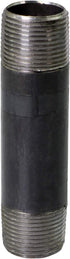 Everflow Supplies NRLB1004 Black Left/Right Steel Nipple Pipe Fitting, 4" Long, 1" Nominal Size Diameter
