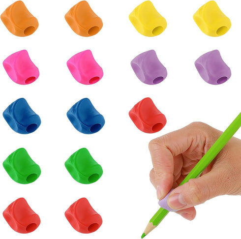 Mabor 15Pcs Kids Pencil Holder Tripod Pencil Soft Grip Pencil Grippers for Kids