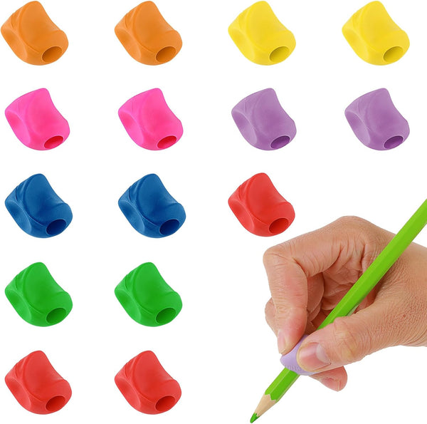Mabor 15Pcs Kids Pencil Holder Tripod Pencil Soft Grip Pencil Grippers for Kids