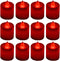 LANKER 12 Pack Red Flameless LED Tea Lights Candles, Battery Operated Electronic Fake Candles