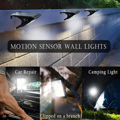 800lm 1 Pack Clip on Solar Lights Outdoor Waterproof, Motion Sensor Lights, LED Camping Tent Lantern,Wall Lights