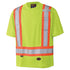 Pioneer High Visibility Lightweight Birdseye Safety Shirt, Short Sleeved Crew Neck with Reflective Tape, Yellow/Green,