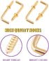 Swpeet 120Pcs Gold Brass Plated Metal Screw-in Square Bend Hooks Kit - 6 Sizes for Home Workplace Office