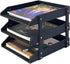 UnionBasic 3-Layer Faux Leather Document Paper Letter Tray, Desktop File Sorter Organizer Tray, Black