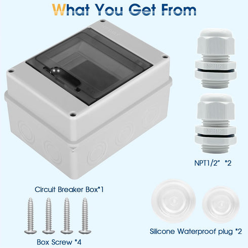 Waterproof Distribution Protection Box, ABS Plastic Breaker Electrical Box with Transparent Cover IP65