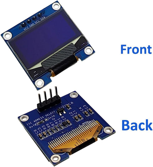 Haldzemo 0.96" I2C 128X64 SSD1306 (2 Pack, OLED Display Module IIC Serial LCD Screen VCC GND SCL SDA Blue)