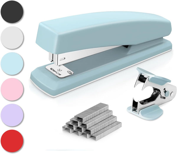 Deli Stapler, Desktop Stapler, 25 Sheet Capacity, Includes 1000 Staples and Staple Remover, Blue