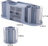Rotating Desk Organizer with 2 Pen Holders, 10 Slots Pencil Holder + 3 Drawer, Art Supply Storage Box (Blue)
