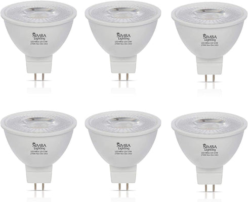 Simba Lighting LED MR16 3.5W 12V Light Bulb - 6 Pack 20W Halogen Replacement for Landscape, Accent, Track Lights