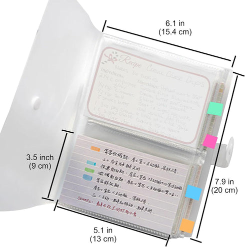 BetterJonny 3x5 Index Card Organizer: Clear Plastic Holder for Recipe Cards and Flash Cards