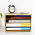 File Organizer with 3 Adjustable Shelves, Bamboo Document Letter Tray for Desktop Office Home Study Workstation Desk