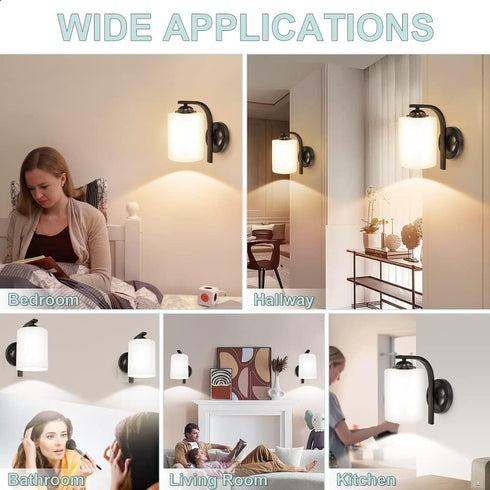 1 E26 Bulbs CANMEIJIA Wall Sconce Light, Modern Wall Light Fixture, Bathroom Vanity Lights with Matte Black Wall Lamp