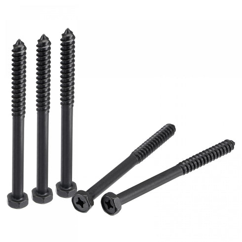 uxcell Hex Lag Screws 5/16" x 4" Carbon Steel Phillips Head Bolts for Deck Building or Joining Lumber (10pcs)