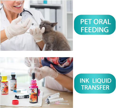 10 Pack 10ml Syringe for Liquid Measurement, Oral, Scientific Labs, Dispensing with Cap, 10cc Syringes
