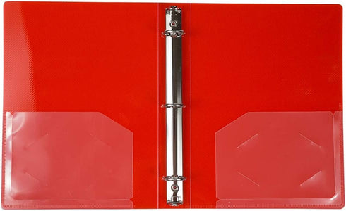 JAM PAPER Plastic 1 inch Mini Binder - Red 3 Ring Binder - Sold Individually by JAM Paper