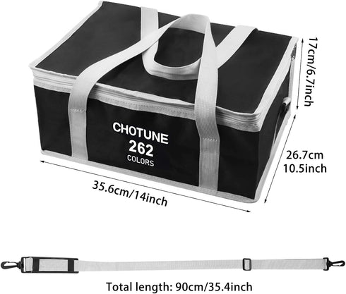Chris.W 262 Premium Black Marker Pen Case - Slots for All Your Markers