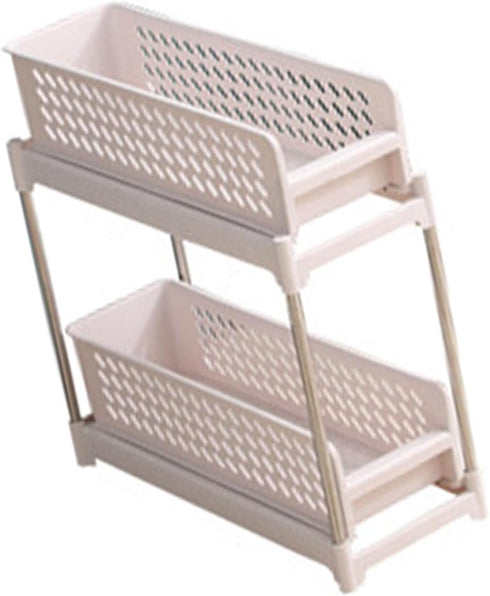 NOENNULL Rolling Cart Storage Trolley Cart Slide Out Rolling Utility Cart Shelf Rack on Wheels Multi-purpose Shelving