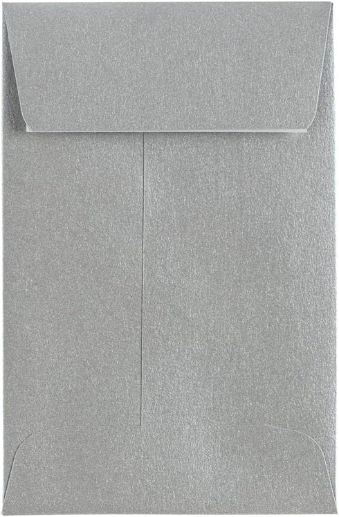 LUXPaper #4 Coin Envelopes | 3'' x 4 1/2'' | Silver Metallic | 80lb. Text | 50 Quantity