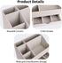 5 Countertop(Beige) KINGFOM PU Leather Desk Organizer with Drawer, Compartments Desktop Storage Caddy for Office & Home