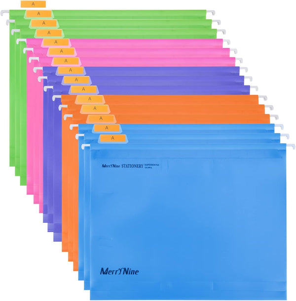 MerryNine Hanging File Folders, 15PCS Letter Size Suspension Files, Polypropylene Filing Cabinet Suspension Files with
