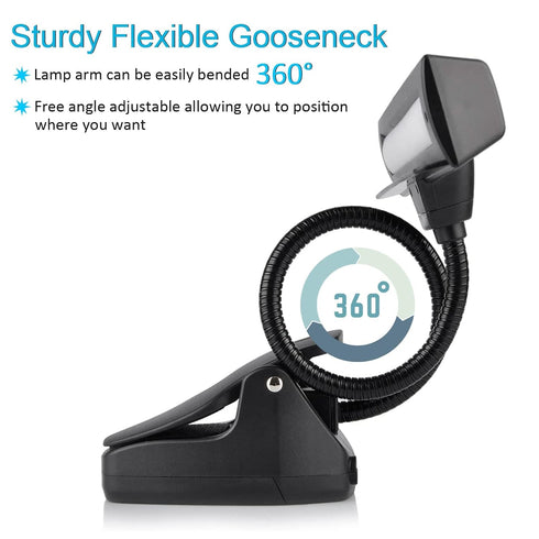 19 3 Settings, 3 Rechargeable Music Stand Light, LEDs Clip On Reading Light - Level Brightness Color Temperature