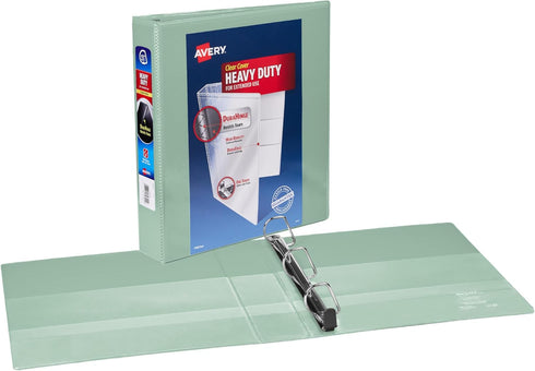 Avery Heavy-Duty View 3 Ring Binders, Customizable Cover, 1.5 Inch Slant Rings, 1 Sage Binder (79819) by AVERY