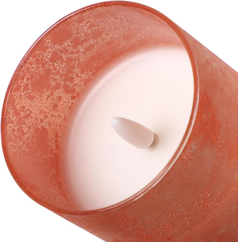 Flameless Candles with Remote, Orange Candles Battery Operated with Timer, LED Candle for Mantel Bedroom Coffee Table