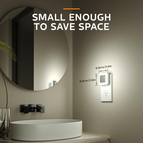 Wall,5000K Hallway/Stairway/Bathroom/Bedroom/Kitchen,2 Packs Midea Night Lights Plug Into Night Light with Dusk to Dawn